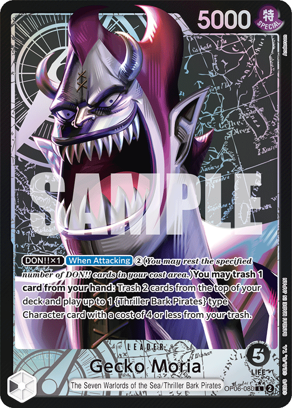 OPTCG Wings of the Captain OP06-080 Gecko Moria (Leader) Alternate Art