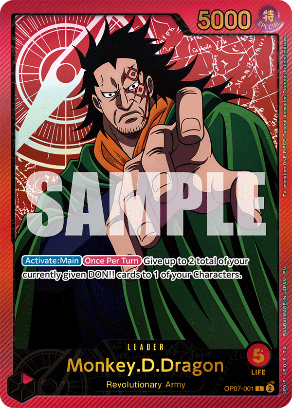 OPTCG Anime 25th Collection OP07-001 Monkey.D.Dragon (Leader) Special Rare