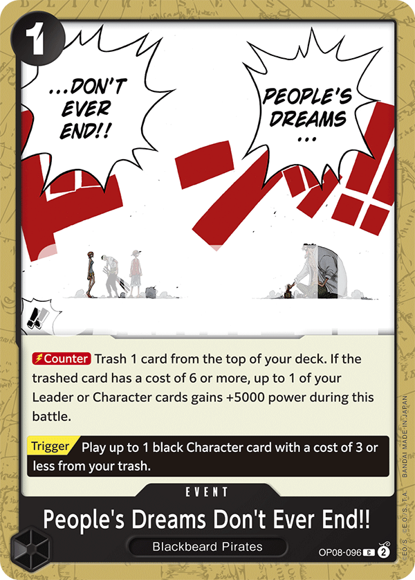 OPTCG Two Legends OP08-096 People's Dreams Don't Ever End!!