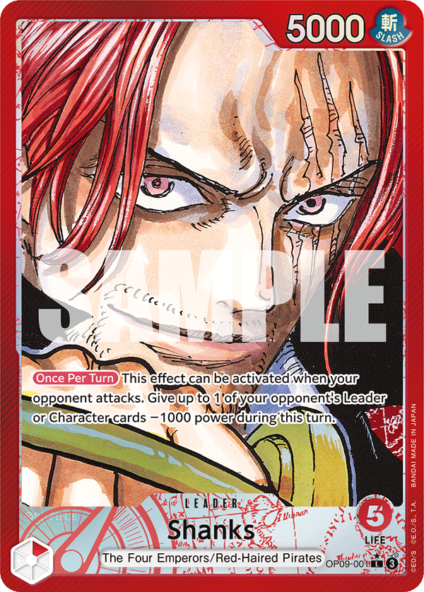 OPTCG Emperors in the New World OP09-001 Shanks (Leader) Alternate Art