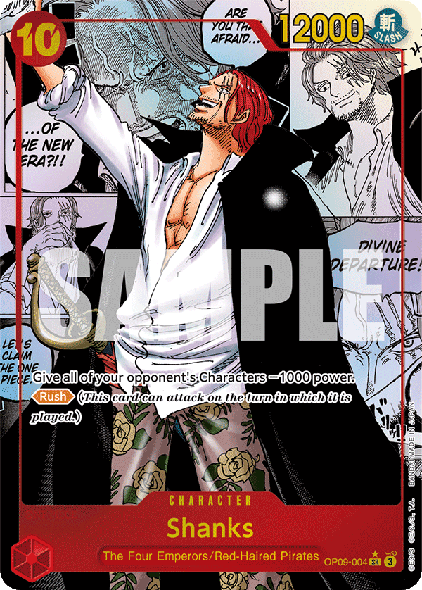 OPTCG Emperors in the New World OP09-004 Shanks (SR) Manga Rare