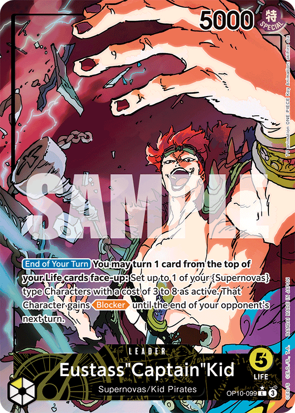 OPTCG Royal Blood OP10-099 Eustass"Captain"Kid (Leader) Alternate Art