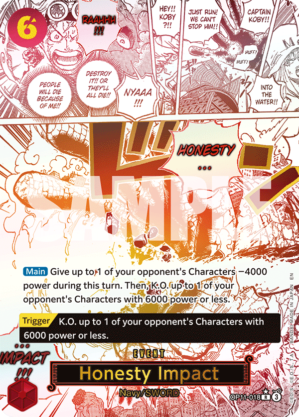 OPTCG A Fist of Divine Speed OP11-018 Honesty Impact Alternate Art