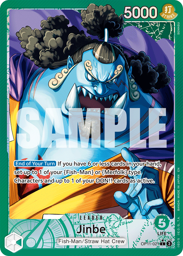 OPTCG A Fist of Divine Speed OP11-021 Jinbe (Leader) Alternate Art