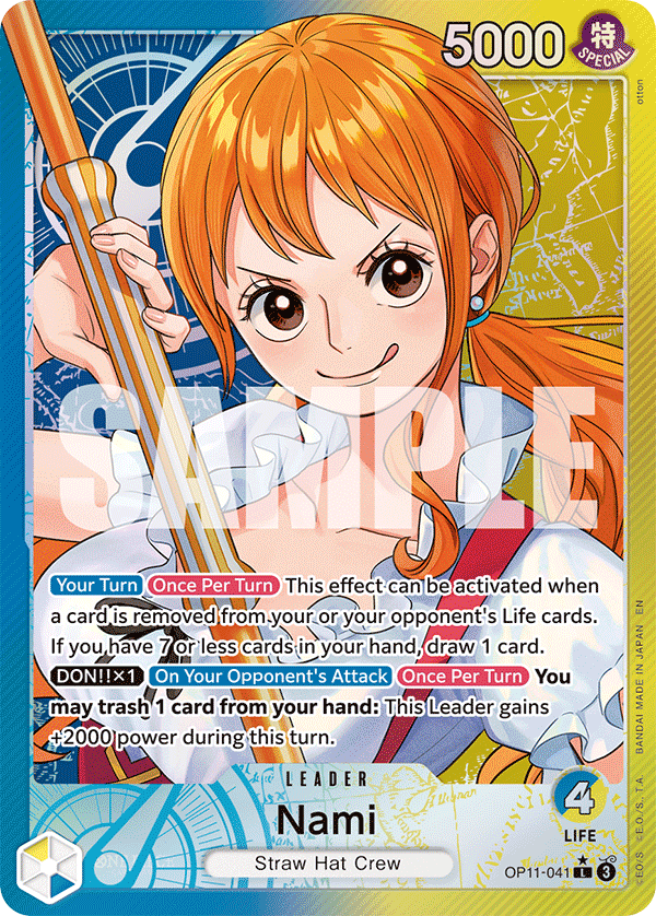 OPTCG A Fist of Divine Speed OP11-041 Nami (Leader) Alternate Art