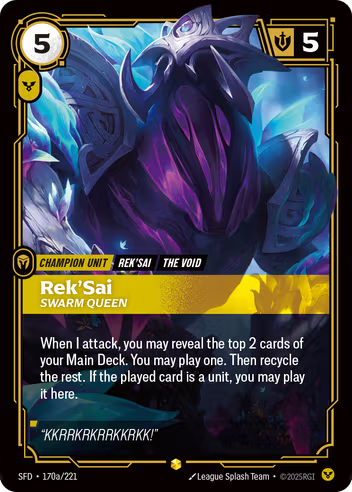 Riftbound Spiritforged 170a/221 Rek'Sai Swarm Queen (Showcase)