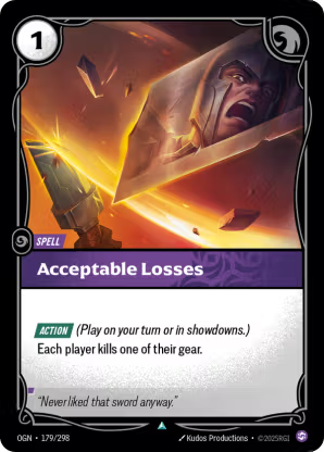 Riftbound Origins 179/298 Acceptable Losses Foil