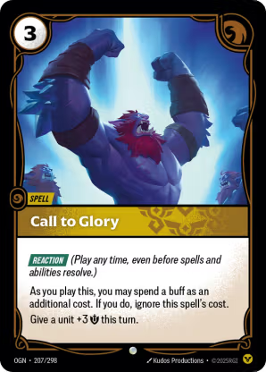 Riftbound Origins 207/298 Call to Glory Foil