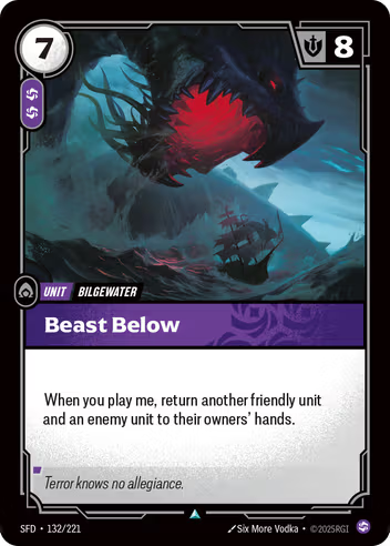 Riftbound Spiritforged 132/221 Beast Below Foil