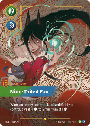 Riftbound Origins 303/298 Ahri, Nine-Tailed Fox (Showcase)