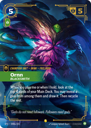 Riftbound Spiritforged 058a/221 Ornn Blacksmith (Showcase)