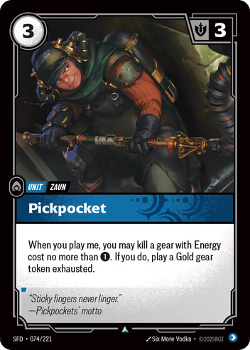 Riftbound Spiritforged 074/221 Pickpocket