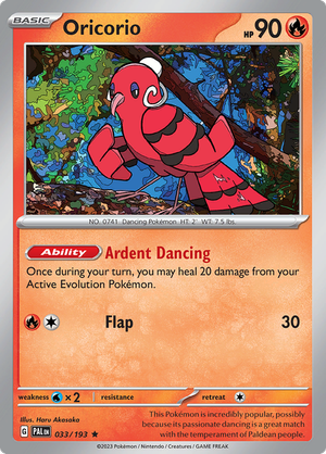 SV Paldea Evolved 033/193 Oricorio Holo Rare