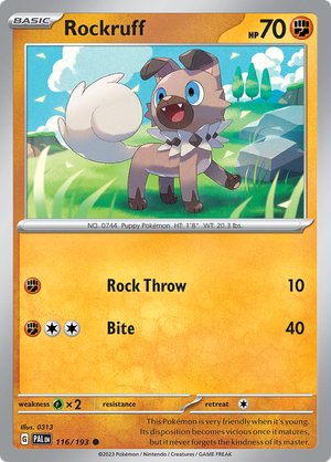 SV Paldea Evolved 116/193 Rockruff Reverse Holo