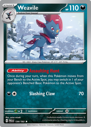 SV Paldea Evolved 134/193 Weavile Holo Rare