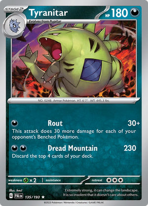 SV Paldea Evolved 135/193 Tyranitar Reverse Holo