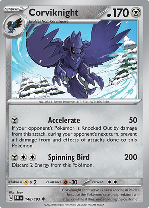 SV Paldea Evolved 148/193 Corviknight Reverse Holo