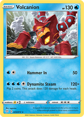 SWSH Shining Fates 025/072 Volcanion Reverse Holo