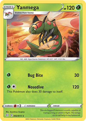 SWSH Shining Fates 002/072 Yanmega Reverse Holo