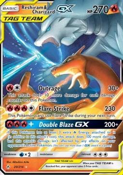 SM Unbroken Bonds 020/214 Reshiram & Charizard GX (Tag Team) **Excellent**