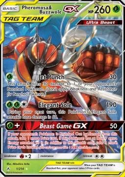SM Unbroken Bonds 001/214 Pheromosa & Buzzwole GX (Tag Team)