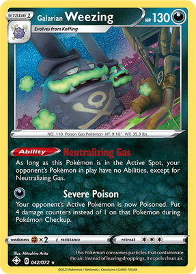 SWSH Shining Fates 042/072 Galarian Weezing Reverse Holo