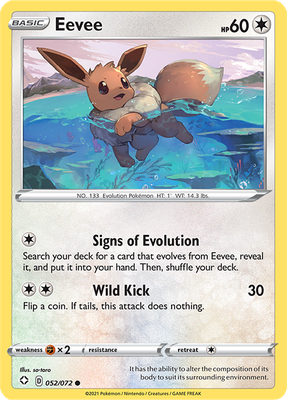 SWSH Shining Fates 052/072 Eevee Reverse Holo