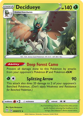 SWSH Shining Fates 008/072 Decidueye Reverse Holo