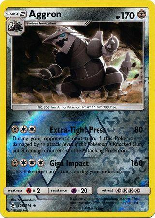 SM Unbroken Bonds 125/214 Aggron Reverse Holo