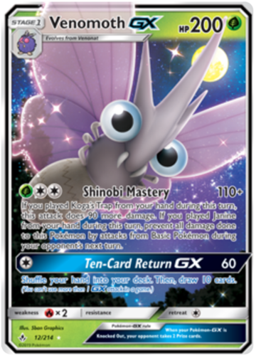 SM Unbroken Bonds 012/214 Venomoth GX