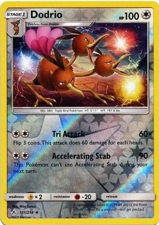 SM Unbroken Bonds 151/214 Dodrio Reverse Holo