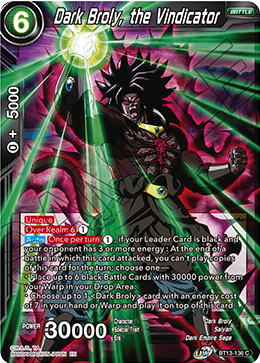 DBS Supreme Rivalry BT13-136 Dark Broly, the Vindicator Foil