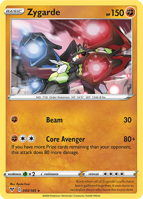 SWSH Vivid Voltage 093/185 Zygarde Holo Rare