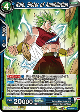 DBS Assault of the Saiyans BT7-039 Kale, Sister of Annihilation