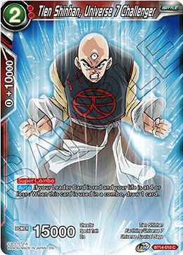 DBS Cross Spirits BT14-010 Tien Shinhan, Universe 7 Challenger Foil