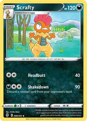 SWSH Evolving Skies 099/203 Scrafty Reverse Holo