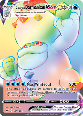 SWSH Vivid Voltage 187/185 Galarian Darmanitan VMAX Rainbow Rare