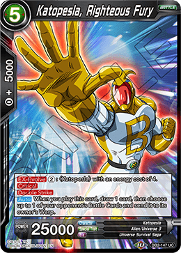 DBS Draft Box 5: Divine Multiverse DB2-147 Katopesla, Righteous Fury Foil