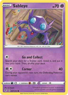 SWSH Evolving Skies 067/203 Sableye Reverse Holo