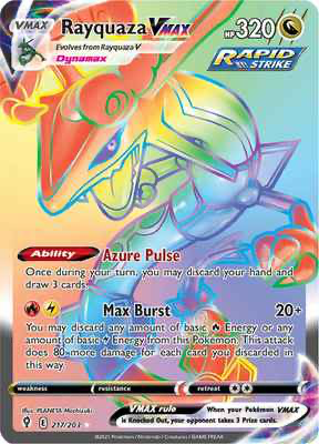 SWSH Evolving Skies 217/203 Rayquaza Vmax Rainbow Rare
