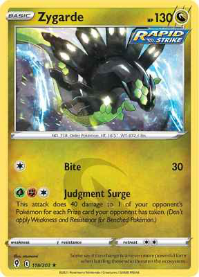 SWSH Evolving Skies 118/203 Zygarde Reverse Holo
