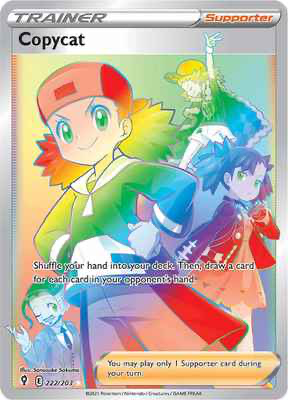 SWSH Evolving Skies 222/203 Copycat Rainbow Rare