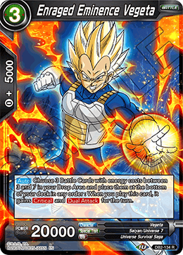 DBS Draft Box 5: Divine Multiverse DB2-134 Enraged Eminence Vegeta Foil