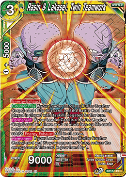 DBS Saiyan Showdown BT15-149 Rasin & Lakasei, Twin Teamwork Foil