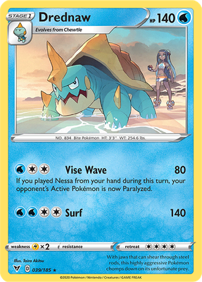 SWSH Vivid Voltage 039/185 Drednaw Reverse Holo