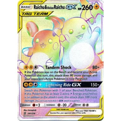 SM Unified Minds 241/236 Raichu & Alolan Raichu GX (Tag Team)
