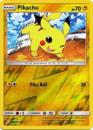 SM Unbroken Bonds 054/214 Pikachu Reverse Holo