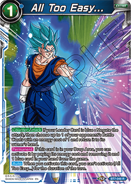 DBS Assault of the Saiyans BT7-048 All Too Easy… Foil