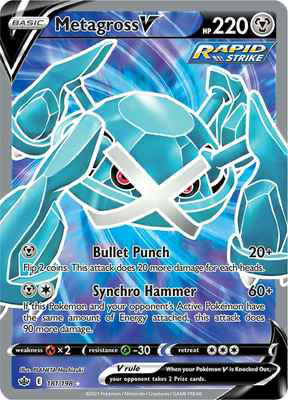 SWSH Chilling Reign 181/198 Metagross V Full Art