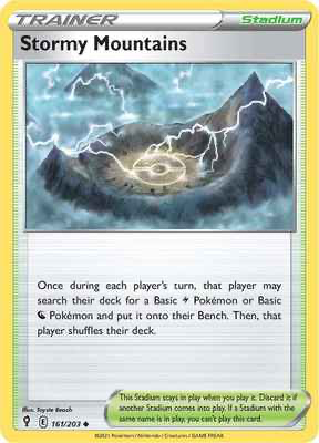 SWSH Evolving Skies 161/203 Stormy Mountains Reverse Holo